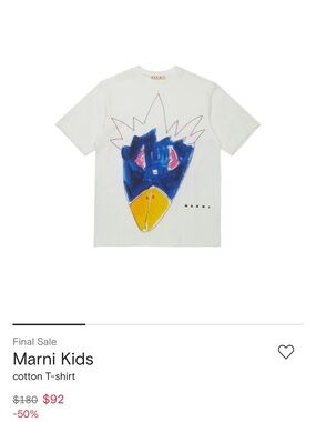 Marni Kids White Tee with Faded Multicolor Graphic